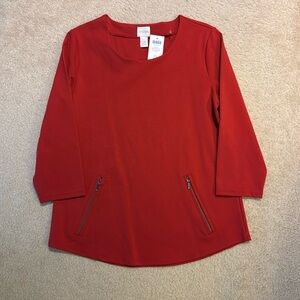 * New * Chico’s 3/4 Sleeve Top Red Size 0